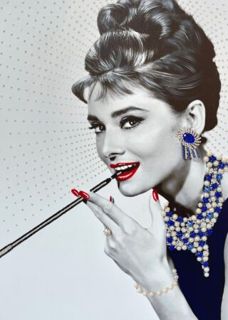 Audrey Hepburn with cigarette(Size: 100cm x 85cm) - Get in touch for any custom size required